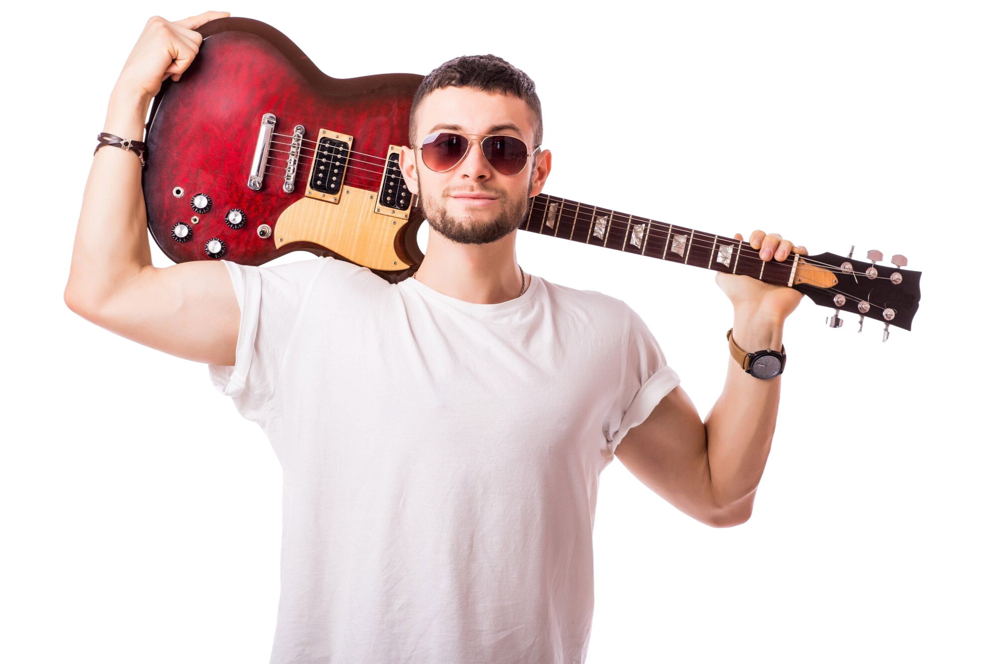 Musicista con chitarra